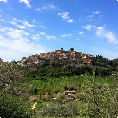 Village on hilltop in Italy, Sunflower Yoga Retreats