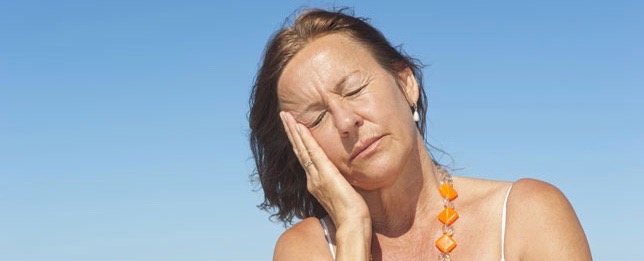 menopausal woman by the sea